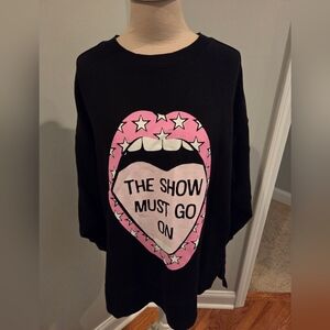 The Show Must Go On Black Sweater